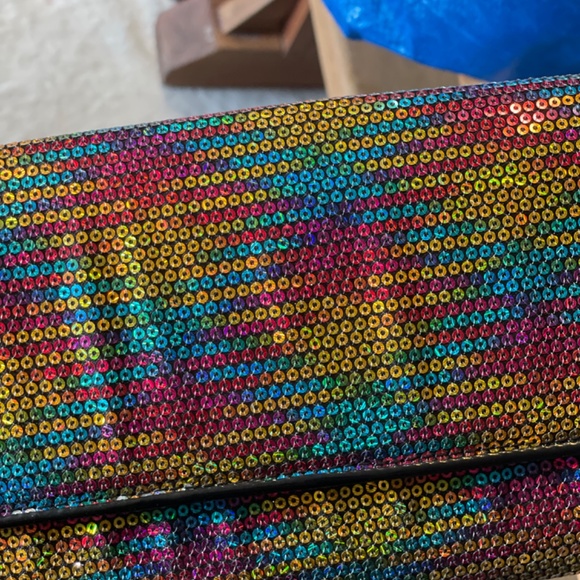 Aldo rainbow colors sequin Clutch - Picture 3 of 6